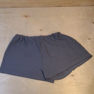 Womens Medium Pajama Grey Waffle-Knit Pajama Shorts
